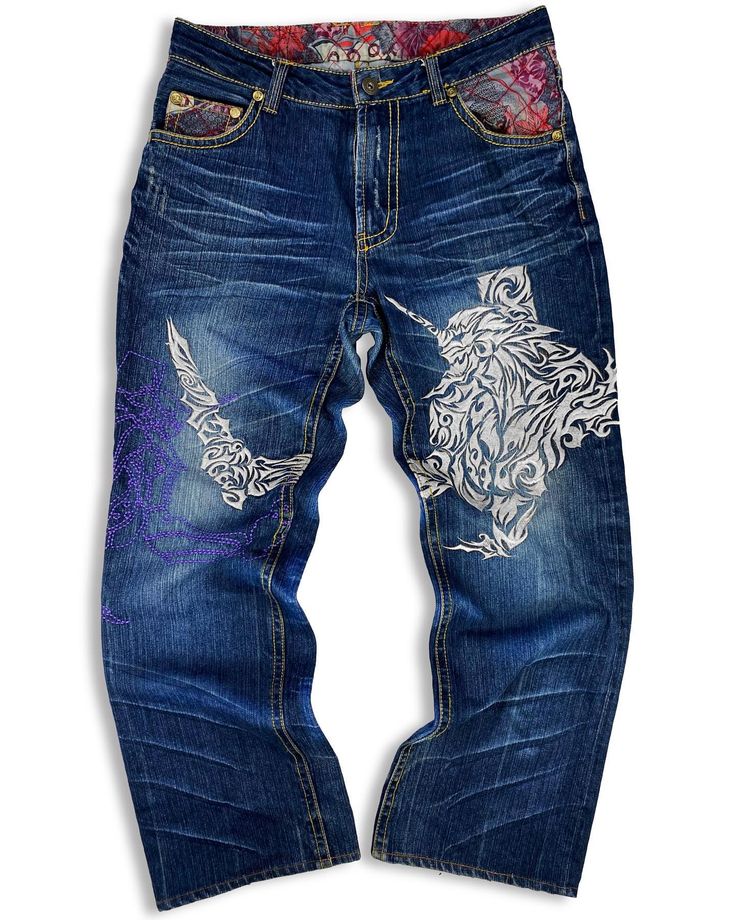 Printed Evisu Jeans