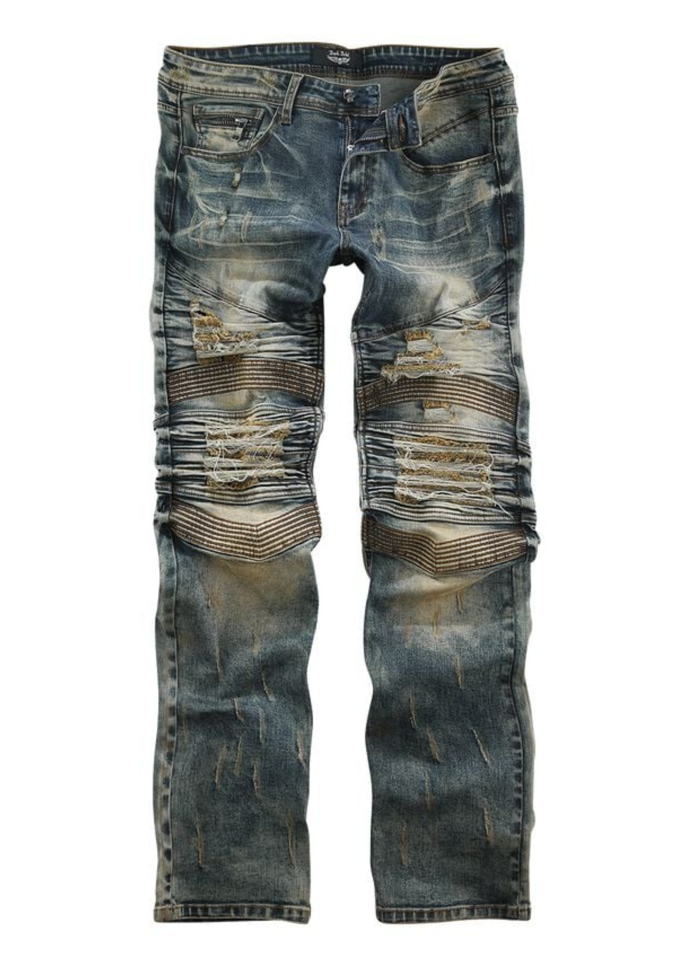 Ripped Washed Denim Jeans