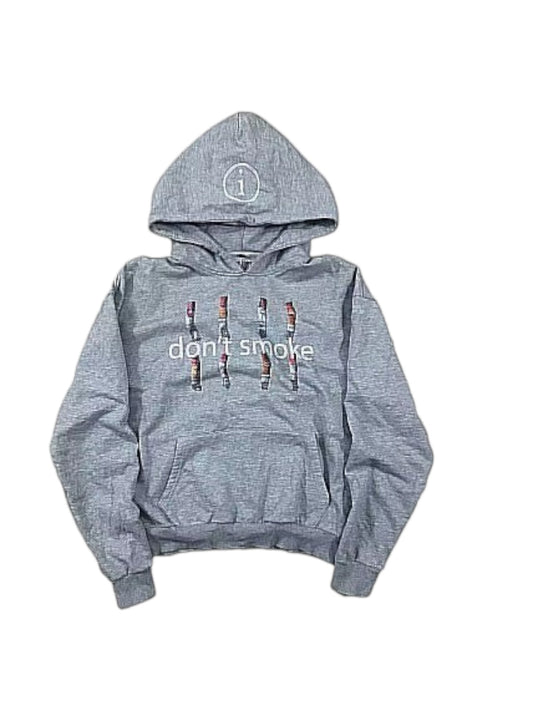 SwagArchieve grey cotton blend hoodie with graphic print and